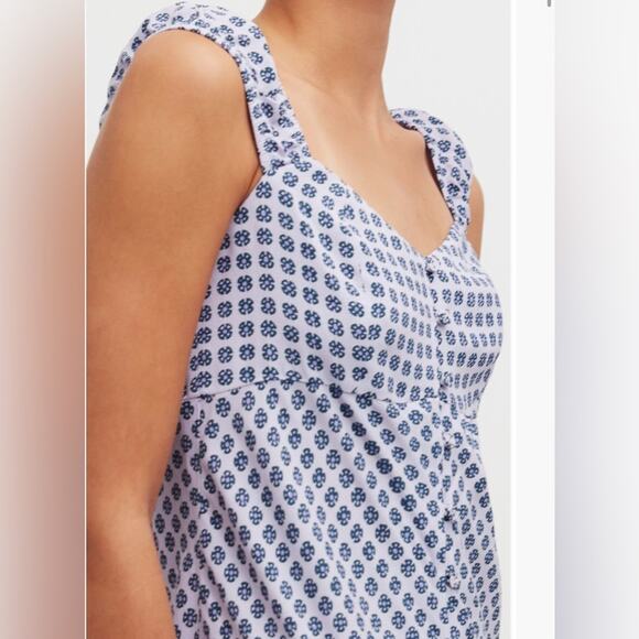 MADEWELL Navy and White Patterned Mini Dress Sz 6 - Picture 3 of 6